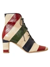 TORY BURCH WOMEN'S VIENNA COLORBLOCK STRIPE LEATHER ANKLE BOOTS,0400012604410