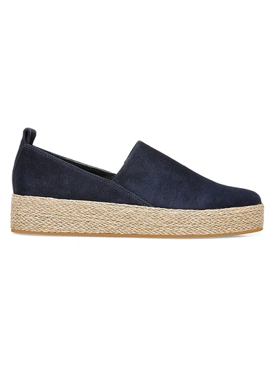 Vince Saxon Suede Espadrille Platform Sneakers In Coastal