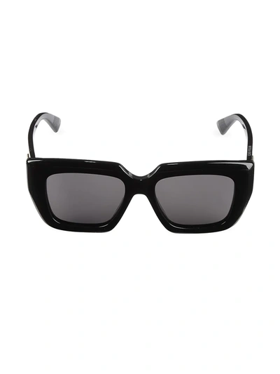 Bottega Veneta Black Square Sunglasses In Black Black Grey