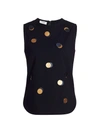 AKRIS PUNTO SEQUIN DOT JERSEY SLEEVELESS TOP,400012124367