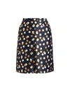 AKRIS PUNTO GOLD LEAF DOT FRONT PLEAT SKIRT,400012124973