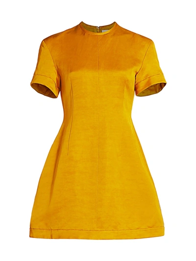 Khaite The Marcia Washed Linen Dress In Marigold