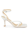 A.W.A.K.E. DELTA ASYMMETRIC SQUARE-TOE LEATHER SANDALS,400012399189