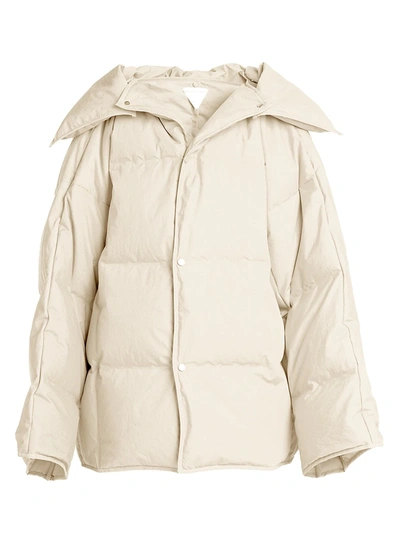 Bottega Veneta Frosted Poplin Puffer Jacket In Toile