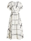 3.1 PHILLIP LIM / フィリップ リム WINDOWPANE WRAP MIDI DRESS,400012776155