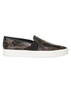Vince Women's Blair Snakeskin-embossed Leather Slip-on Sneakers In Coffee