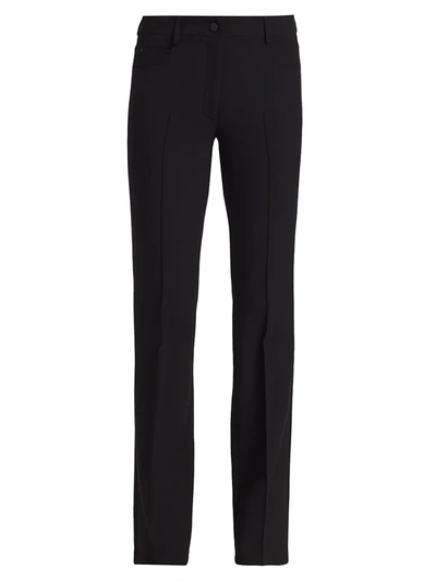 Akris Punto Faye Pebbled-crepe Straight-leg Pants In Black