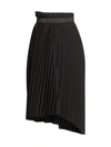 Balenciaga Logo Elastic Pleated Skirt In Black