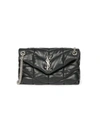 Saint Laurent Small Puffer Leather Crossbody Bag In Nero