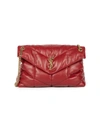 Saint Laurent Medium Puffer Leather Shoulder Bag In Red