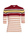 ROSETTA GETTY WOMEN'S STRIPED RIB-KNIT TOP,0400012478588