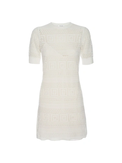 Frame '70s Open Stitch Sweater Dress In Off White