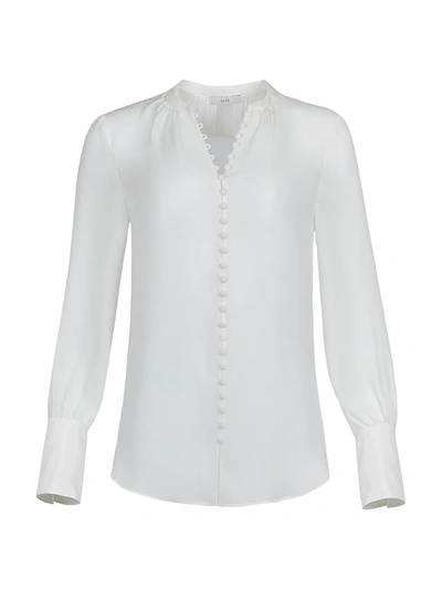 Joie Tariana Silk Long Sleeve Top In White