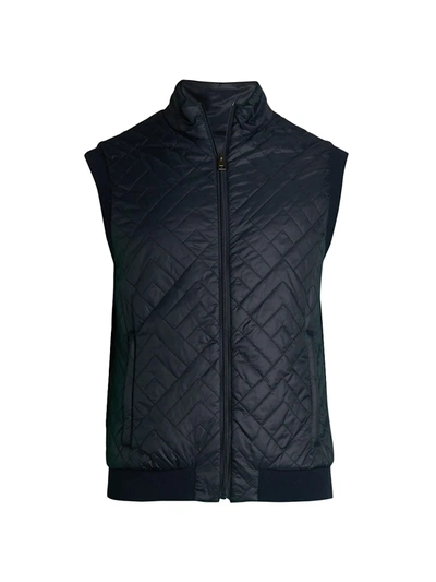 Saks Fifth Avenue Collection Chevron Stitch Waistcoat In Navy