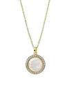 Ippolita 18k Yellow Gold Lollipop Mother-of-pearl & Rock Crystal Doublet & Diamond Pendant Necklace, 16-18