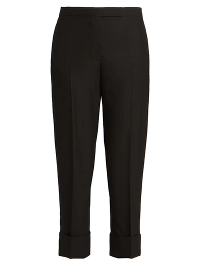 Thom Browne Classic Backstrap Cropped Trousers In Black