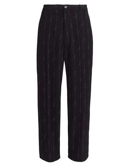 Balenciaga Men's Baggy Tailored Trousers In Black Anthracite