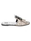 GIVENCHY WOMEN'S 4G FLAT PYTHON-EMBOSSED LEATHER SANDALS,0400012515437