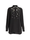 GIVENCHY WOMEN'S CRYSTAL EMBELLISHED SILK BLOUSE,0400012647020