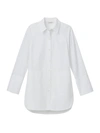 Lafayette 148 Wilkes Italian Sculpted Cotton Shirt In White