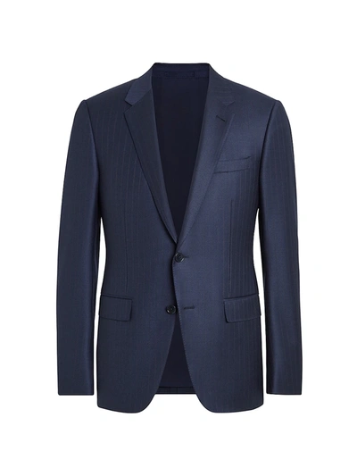 Ermenegildo Zegna Men's Trofeo Pinstripe Wool Suit Jacket In Blue