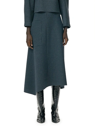 Tibi Women's Camille Check Origami Wrap Skirt In Grey Check