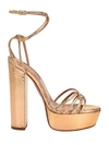 AQUAZZURA FIRST KISS METALLIC SNAKESKIN-EMBOSSED LEATHER PLATFORM SANDALS,400012497485