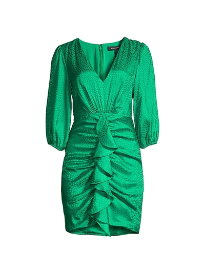 Bcbgmaxazria Eve Draped Mini Dress In Sapphire Green