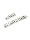 BURBERRY 2-PIECE SILVERTONE LOGO & LOVE HAIR CLIP SET,400012839189