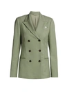 BRUNELLO CUCINELLI WOMEN'S DOUBLE BREASTED VIRGIN WOOL BLAZER JACKET,0400012593101