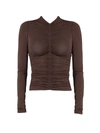 A.L.C ANSEL RUCHED LONG-SLEEVE TOP,400012930419