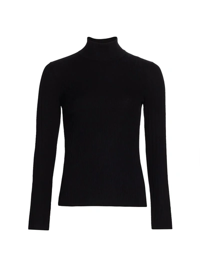 Akris Punto Turtleneck Long-sleeve Modal-stretch Top In Black