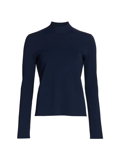 The Row Arcadia Mock-neck Top In Blue