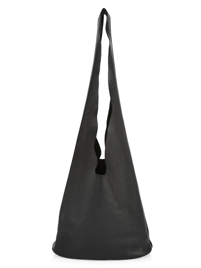 The Row Bindle Leather Hobo Bag In Black