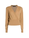 DOLCE & GABBANA WRAP-FRONT WOOL SWEATER,400012877133