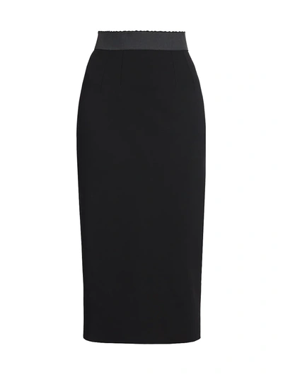 Dolce & Gabbana Stretch Pencil Skirt In Black