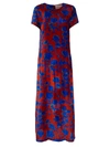 LA DOUBLEJ WOMEN'S EDITION 22 FLORAL VELVET SABLE SILK-BLEND SWING DRESS,400012954957