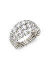 ADRIANA ORSINI ROCKSLIDE PLATED SILVER & CUBIC ZIRCONIA RING,400013010287