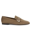 LAFAYETTE 148 EVE SQUARE-TOE SUEDE LOAFERS,400013052667
