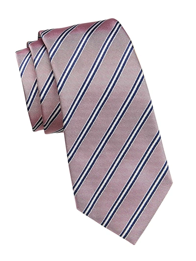 Ermenegildo Zegna Men's Diagonal Stripe Silk Tie In Pink
