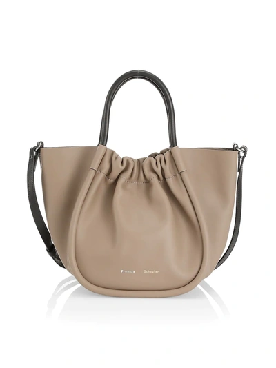 Proenza Schouler Small Ruched Leather Tote In Light Taupe