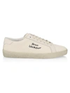 Saint Laurent Signature Logo Low-top Sneakers In Panna Panna