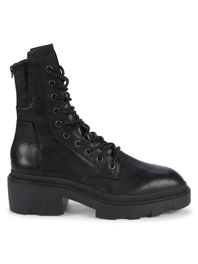 Ash Madness 01 Combat Boots In Black Leather