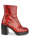 SIMON MILLER RAID SNAKESKIN-EMBOSSED LEATHER PLATFORM ANKLE BOOTS,400012906622