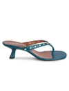 SIMON MILLER WOMEN'S BEEP STUDDED LEATHER THONG SANDALS,0400012906845