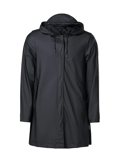 Rains Branded A-line Shell Jacket In Black