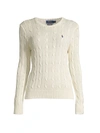 Polo Ralph Lauren Julianna Cable Cotton Crew Neck Sweater In Cream