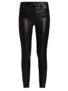 J BRAND WOMEN'S ADELE MID-RISE CROPPED STRAIGHT LEATHER PANTS,0400013081378