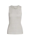 Loulou Studio Fatu Ribbed Mélange Cotton Tank In Gray