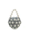ALAMEDA TURQUESA THE LIFE OF THE PARTY SILVIE FAUX PEARL & WOVEN CLUTCH,400013052438